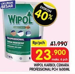Promo Harga Wipol Professional Disinfektan Karbol Pembersih Lantai Cemara 1600 ml - Superindo