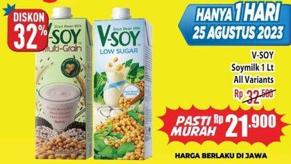 Promo Harga V-soy Soya Bean Milk All Variants 1000 ml - Hypermart