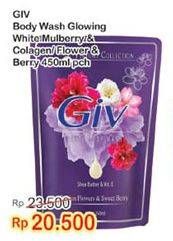 Promo Harga GIV Body Wash Glowing White Mulberry Collagen, Passion Flowers Sweet Berry 450 ml - Indomaret