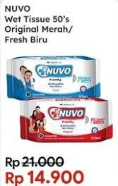 Promo Harga Nuvo Wet Wipes Antiseptic Fresh, Original 50 sheet - Indomaret