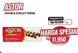 Promo Harga Astor Wafer Roll Double Chocolate 150 gr - Carrefour