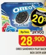 Promo Harga Oreo Biskuit Sandwich Playpack Kartu UNO per 3 pcs 119 gr - Superindo