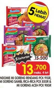 Promo Harga Indomie Mi Goreng Rendang, Sambal Rica Rica, Aceh 85 gr - Superindo