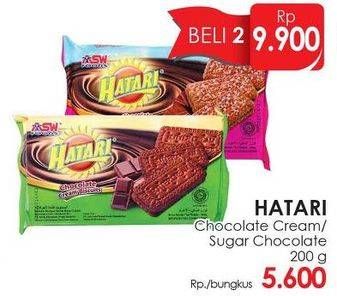 Promo Harga ASIA HATARI Cream Biscuits Chocolate, Sugar Chocolate per 2 bungkus 200 gr - Lotte Grosir