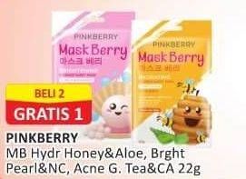 Promo Harga PINKBERRY Maskberry Green Tea, Honey Aloe, Pearl Niacinamide 22 gr - Alfamart