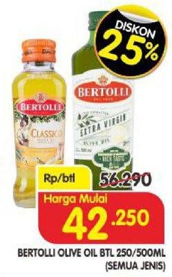 Promo Harga BERTOLLI Olive Oil All Variants 250 ml - Superindo
