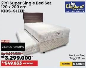 Promo Harga Elephant Kids Sleep 2in1 Single Bed Set  - COURTS