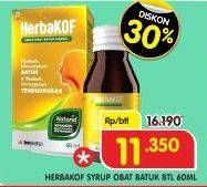 Promo Harga HERBAKOF Sirup Obat Batuk Herbal 60 ml - Superindo