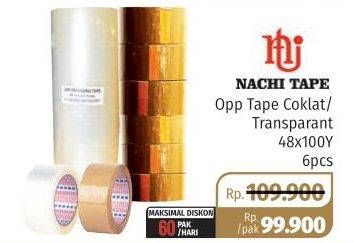 Promo Harga NACHI Opp Tape Coklat, Transparan 6 pcs - Lotte Grosir