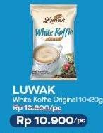 Promo Harga Luwak White Koffie Original per 10 sachet 20 gr - Alfamart