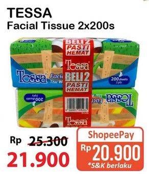 Promo Harga Tessa Facial Tissue per 2 pouch 200 pcs - Alfamart