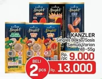Promo Harga Kanzler Singles Bakso All Variants 48 gr - LotteMart