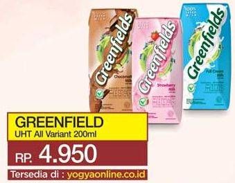 Promo Harga GREENFIELDS UHT All Variants 200 ml - Yogya