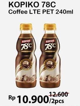 Promo Harga Kopiko 78C Drink Coffee Latte per 2 botol 240 ml - Alfamart