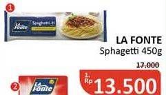 Promo Harga LA FONTE Spaghetti 11 450 gr - Alfamidi