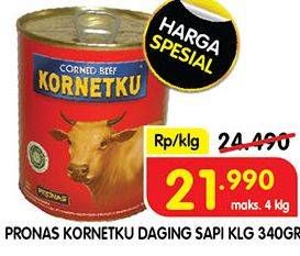 Promo Harga Pronas Kornetku Corned Beef 340 gr - Superindo