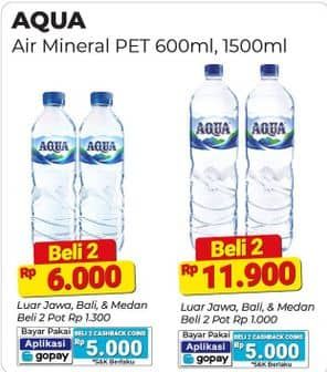 Promo Harga Aqua Air Mineral 600 ml - Alfamart