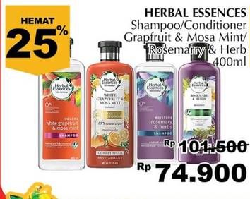 Promo Harga HERBAL ESSENCE Shampoo/Conditioner 400ml  - Giant