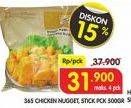 Promo Harga 365 Chicken Nugget / Stick 500 gr - Superindo