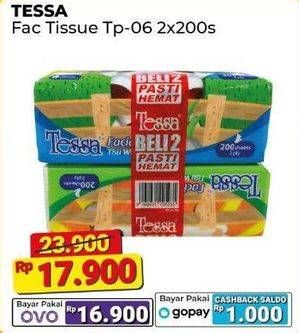 Promo Harga Tessa Facial Tissue TP 06 per 2 pouch 200 pcs - Alfamart