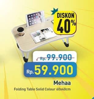 Promo Harga Mehaa Folding Table Solid Colour 60 X 40 Cm  - Hypermart