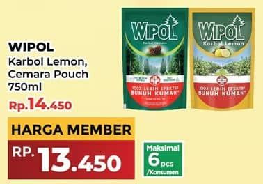 Promo Harga Wipol Karbol Wangi Lemon, Cemara 750 ml - Yogya