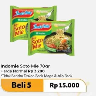 Promo Harga Indomie Mi Kuah Soto Mie 70 gr - Carrefour