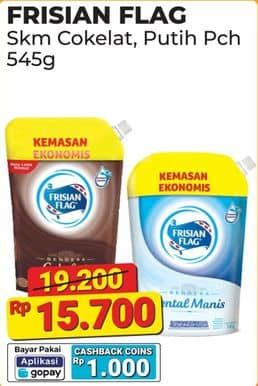 Promo Harga Frisian Flag Susu Kental Manis Cokelat, Putih 545 gr - Alfamart