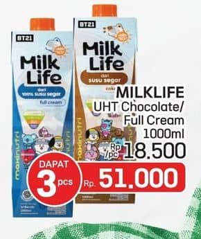 Promo Harga Milk Life UHT Cokelat, Full Cream 1000 ml - LotteMart