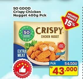 Promo Harga So Good Crispy Chicken Nugget 400 gr - Indomaret