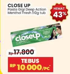 Promo Harga Close Up Pasta Gigi Deep Action Menthol Fresh 110 gr - Indomaret