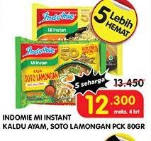 Promo Harga INDOMIE Mi Kuah Kaldu Ayam, Soto Lamongan 65 gr - Superindo