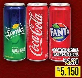 Promo Harga Cocacola, Sprite, Fanta Can 330ml  - Hypermart