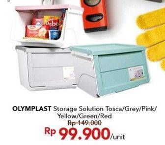 Promo Harga OLYMPLAST Storage Solution Kotak Serbaguna Tosca, Grey Pastel, Pink Pastel, Kuning, Hijau, Merah  - Carrefour