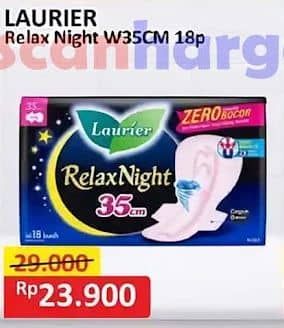 Promo Harga Laurier Relax Night 35cm 18 pcs - Alfamart