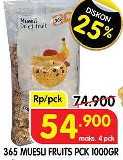 Promo Harga 365 Muesli Buah 1000 gr - Superindo