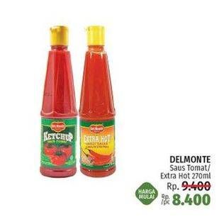 Promo Harga DEL MONTE Saus Tomat / Extra Hot 270ml  - LotteMart