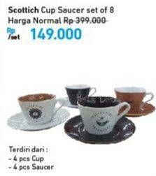 Promo Harga SCOTTICH Cup Saucer Set per 8 pcs - Carrefour