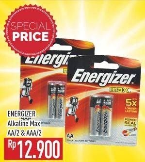 Promo Harga ENERGIZER Battery Alkaline Max AA, AAA 2 pcs - Hypermart