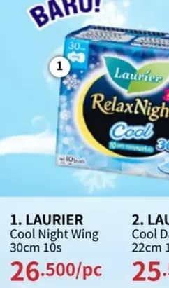 Promo Harga Laurier Relax Night Cool 30cm 10 pcs - Guardian