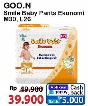 Promo Harga Goon Smile Baby Ekonomis Pants L26, M30 26 pcs - Alfamart