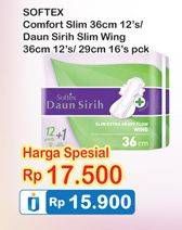 Promo Harga Pembalut Daun Sirig 29cm 16s / Comfort Slim 36cm 12s / Daun Sirih  - Indomaret