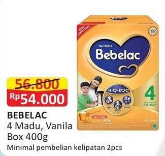 Promo Harga BEBELAC 4 Susu Pertumbuhan Madu, Vanila 400 gr - Alfamart