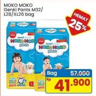 Promo Harga Genki Moko Moko Pants M32, L28, XL26 26 pcs - Indomaret