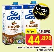 Promo Harga SANITARIUM So Good Almond Milk Unsweetened, Almond Original 1 ltr - Superindo