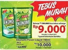 Promo Harga EKONOMI Pencuci Piring Power Liquid Jeruk Nipis, Siwak Jeruk Limau 780 ml - Giant