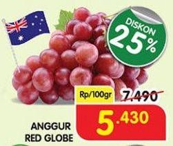 Promo Harga Anggur Red Globe per 100 gr - Superindo