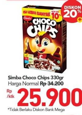 Promo Harga SIMBA Cereal Choco Chips All Variants 330 gr - Carrefour