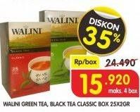Promo Harga Walini Teh Celup Green Tea, Black Tea Classic 25 pcs - Superindo
