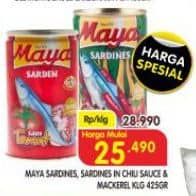 Promo Harga Maya Sardines Cabe / Chilli, Tomat / Tomato 425 gr - Superindo